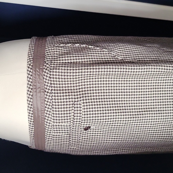 maxmara cotton linen houndstooth skirt size 11 - Picture 3 of 8